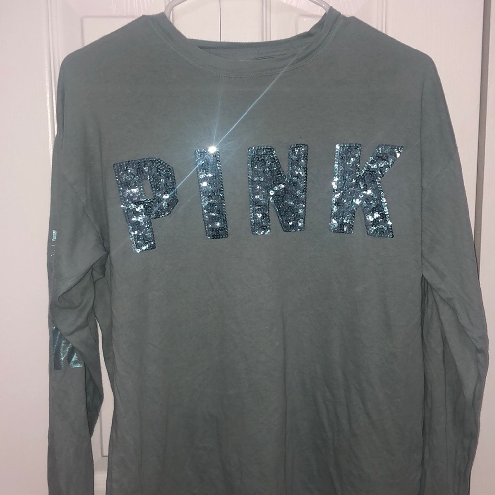 Muted Green Pink Top